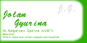 jolan gyurina business card